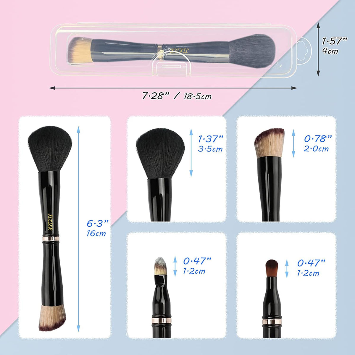 JILIER travel case keeps brushes organized and clean between uses.