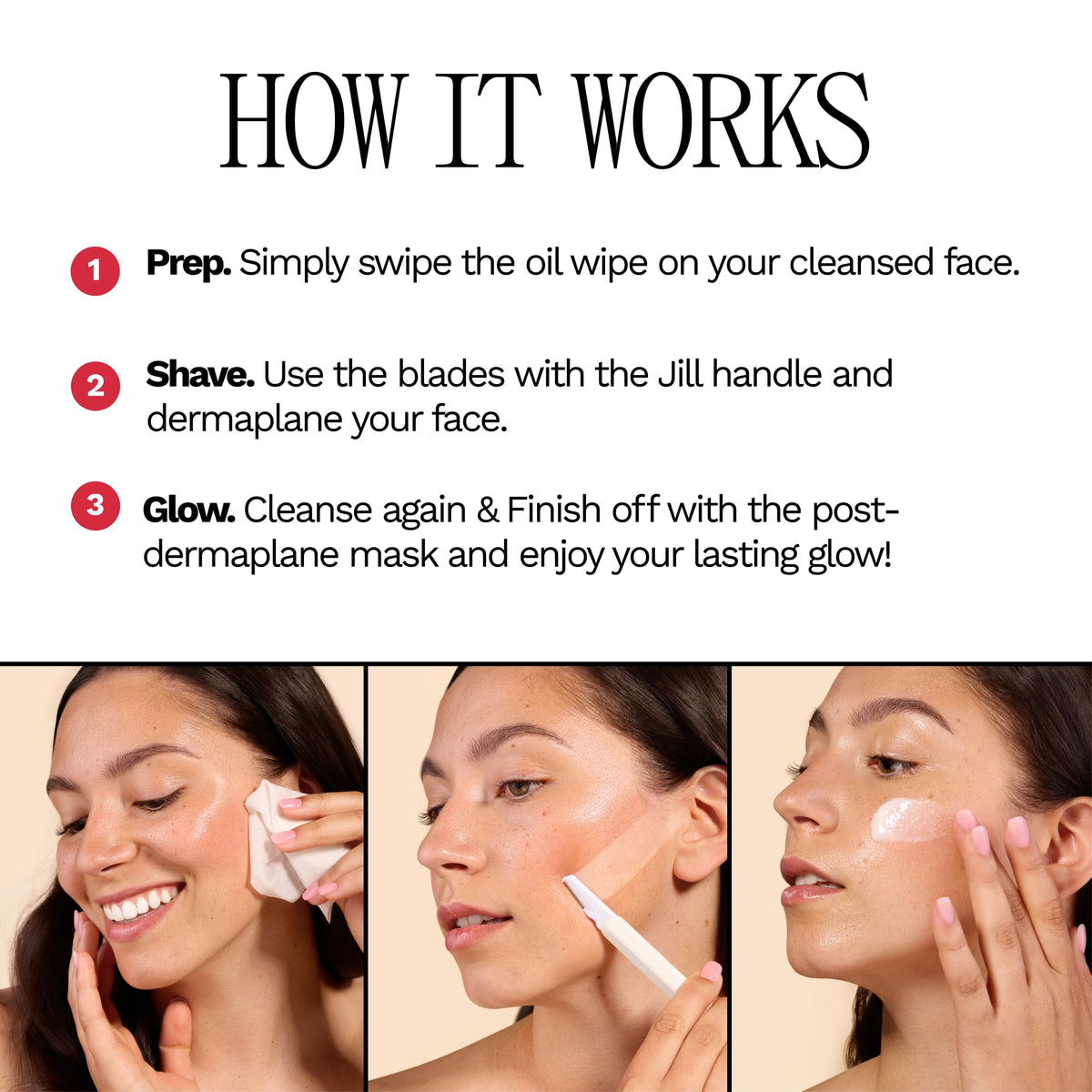 Jill Dermaplane Kit Cream oil wipe—delicate post-cleanse refresh.