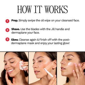 Jill Dermaplane Kit Cream oil wipe—delicate post-cleanse refresh.