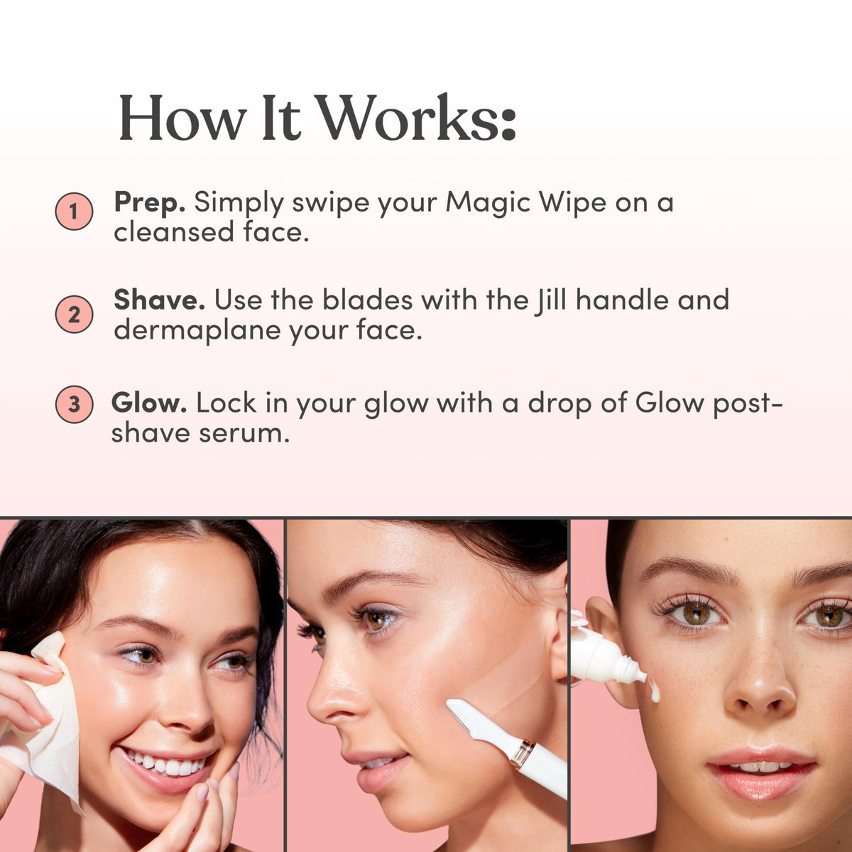 Open pod reveals 0.2 oz serum for dermaplaning sessions.