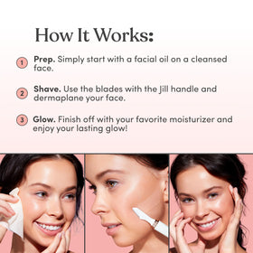 JILL V1 Dermaplane wide blade designed for cheeks and forehead coverage
