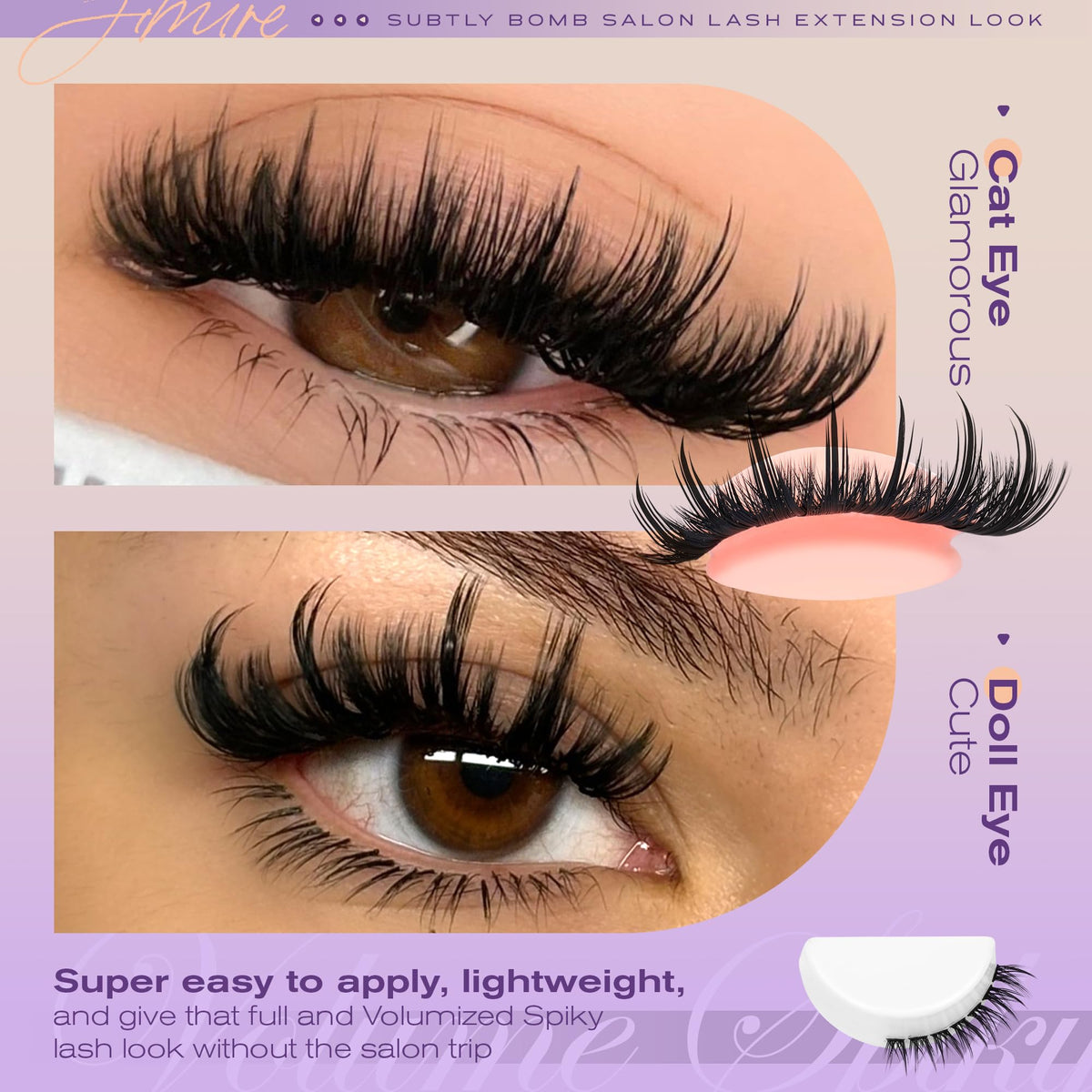 JIMIRE 264-piece mega volume set includes bottom lashes for a complete look