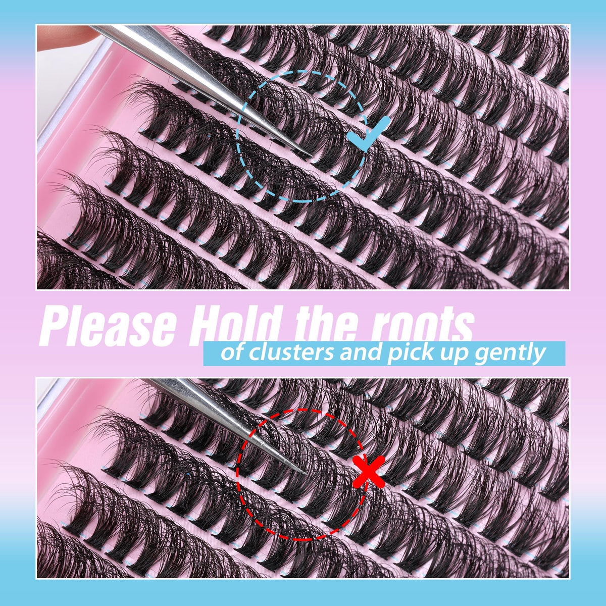 JIMIRE compact lash cluster tray keeps clusters organized during application.