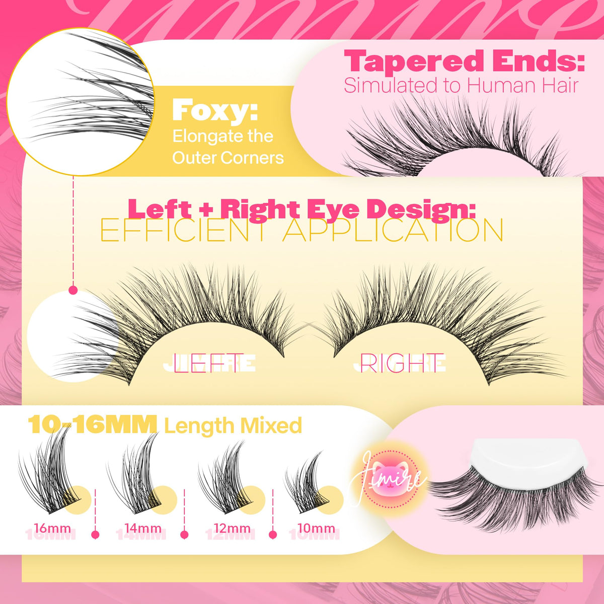 JIMIRE lash bond and seal provide secure adhesion and a clean finish.