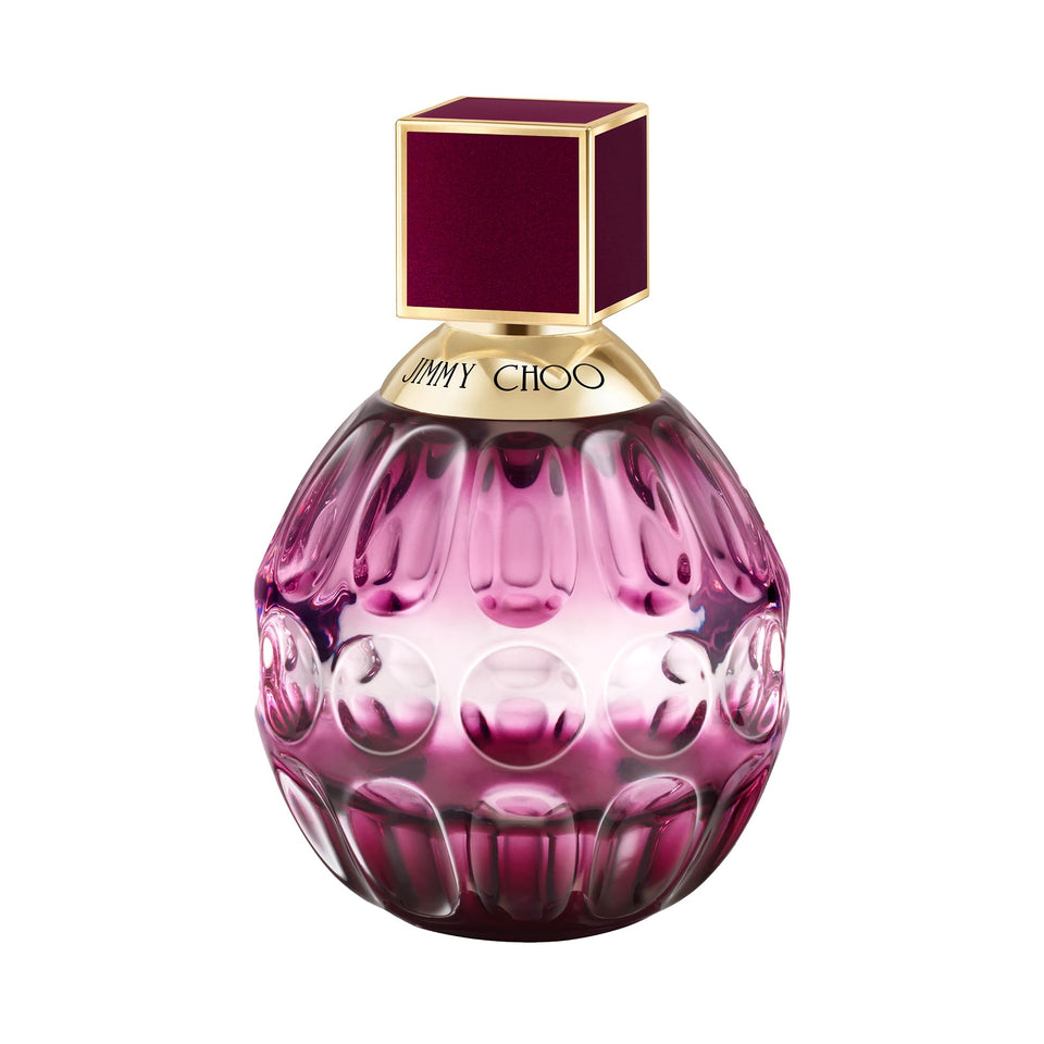 Jimmy Choo Fever bottle front view, a seductive fragrance for glamorous evening wear.