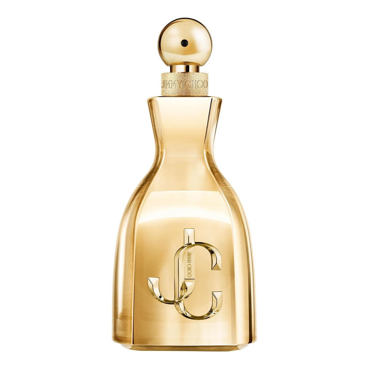 Jimmy Choo I Want Choo Le Parfum bottle close-up shows luxe glass and feminine design.