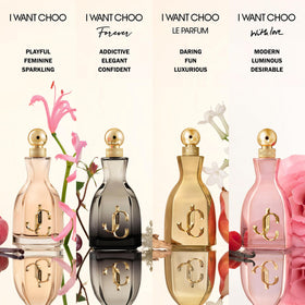 Jimmy Choo I Want Choo With Love dry down visual conveying vanilla-sandalwood elegance