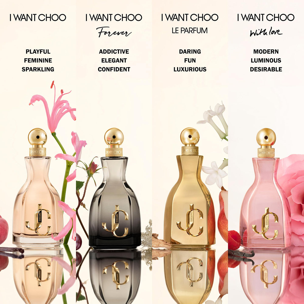 Jimmy Choo I Want Choo With Love travel-size bottle, on-the-go allure.