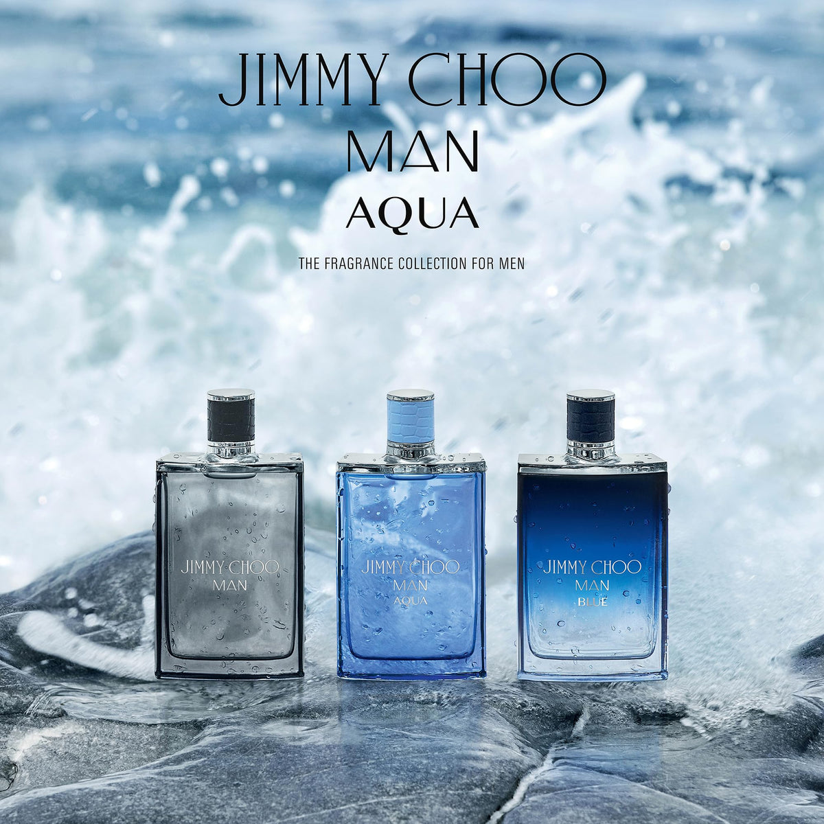 Jimmy Choo Man Aqua spray delivers a crisp, lasting woody marine scent.