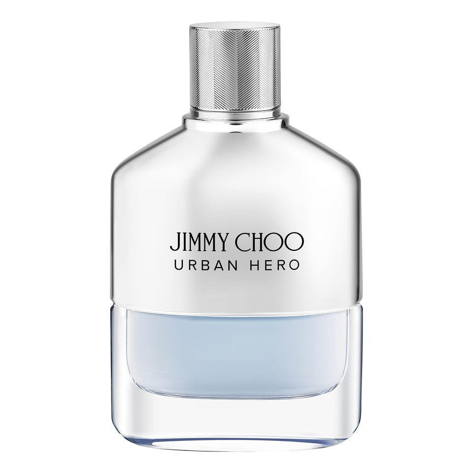 Jimmy Choo Urban Hero EDP bottle, woody fragrance for day-to-night confidence.
