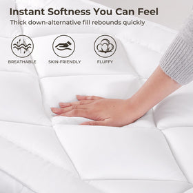 JINGFUD 3-inch pillow-top adds gentle shoulder and back support.