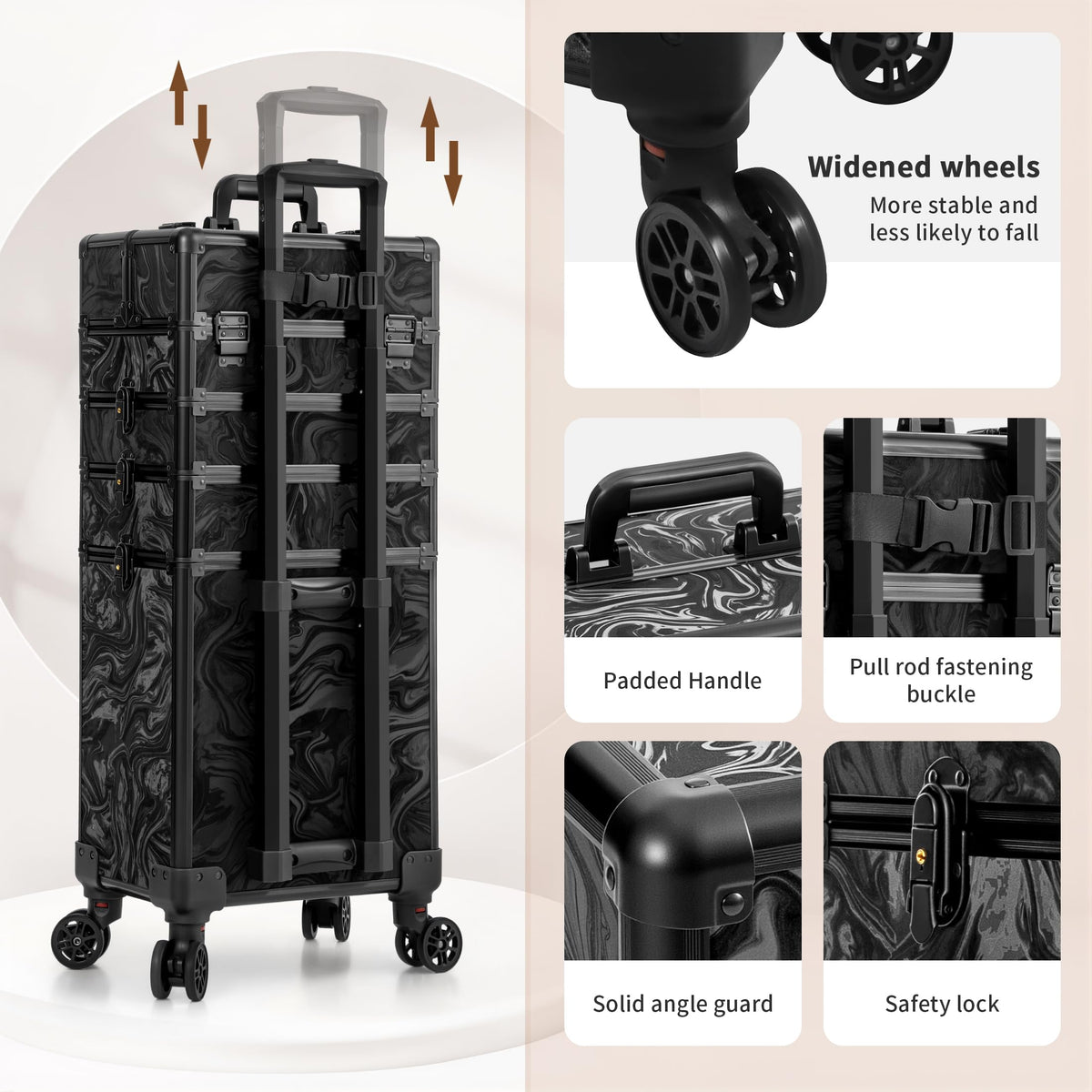 JINGUAN large bottom storage holds tools and cosmetics neatly.