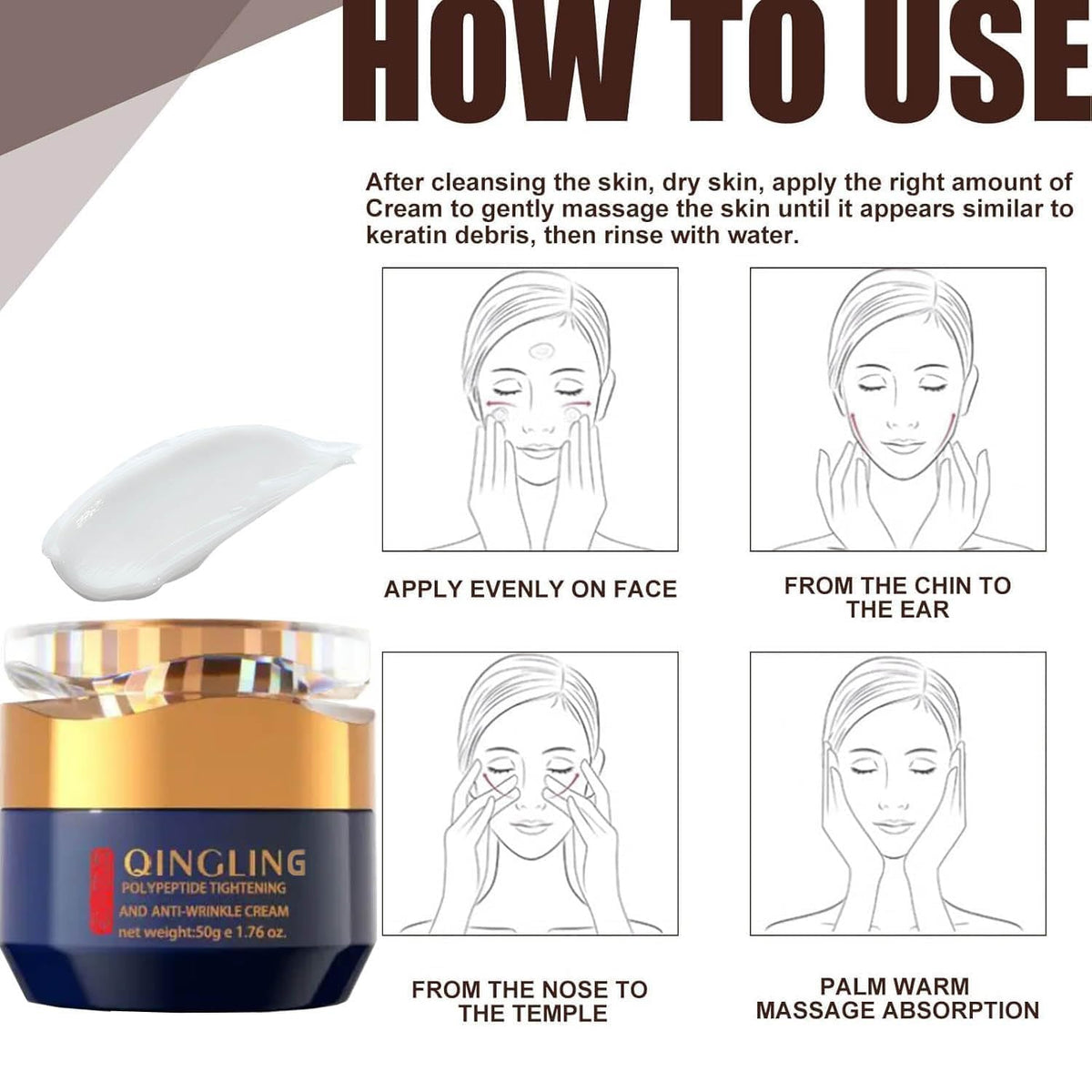 Soft, silky skin look after applying JINMAO Qingling Cream