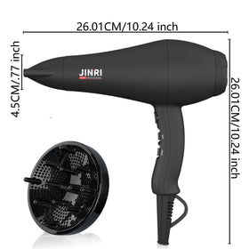 JINRI 1875W hair dryer detachable air intake for easy cleaning.