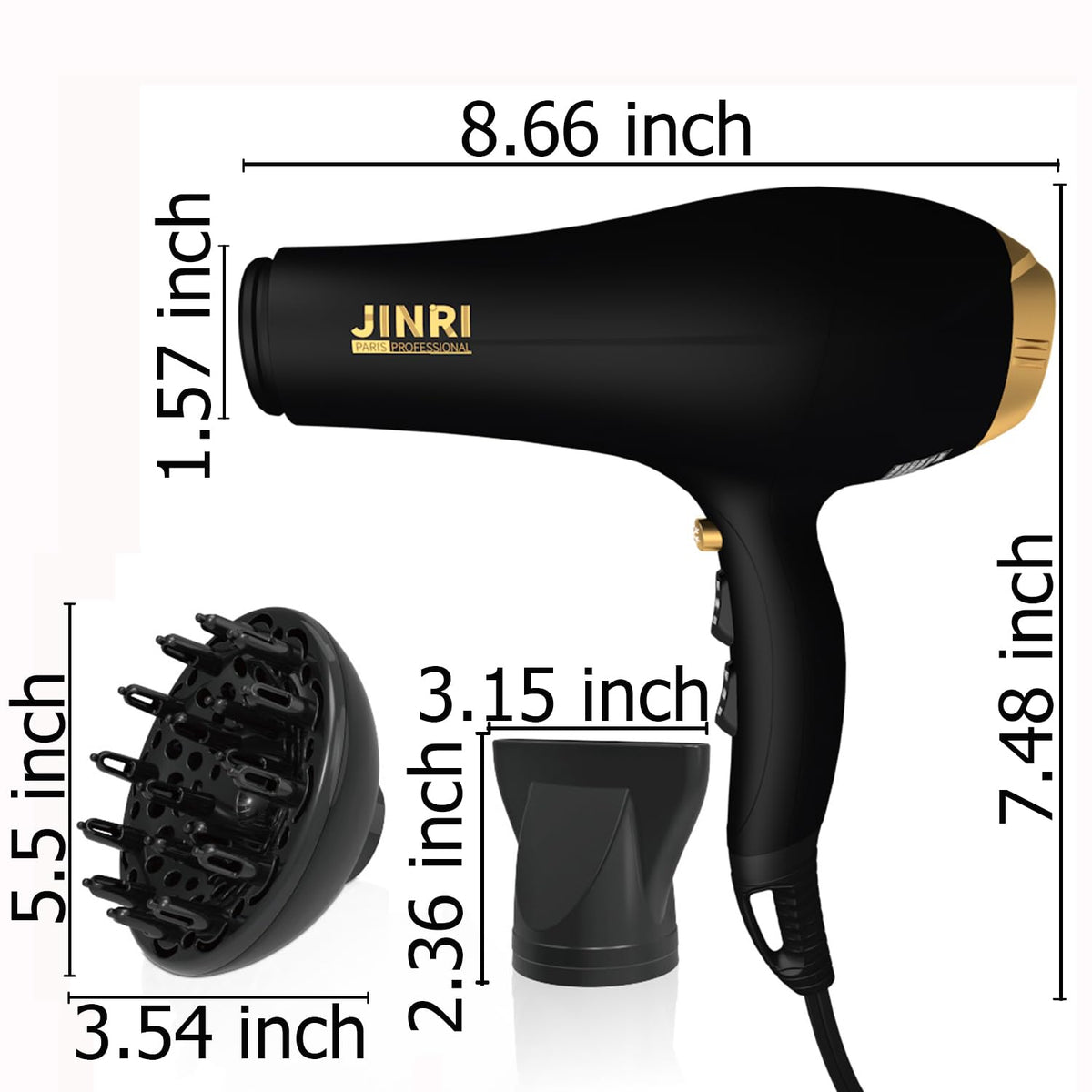 JINRI concentrator nozzle attachment for precise, sleek blowouts