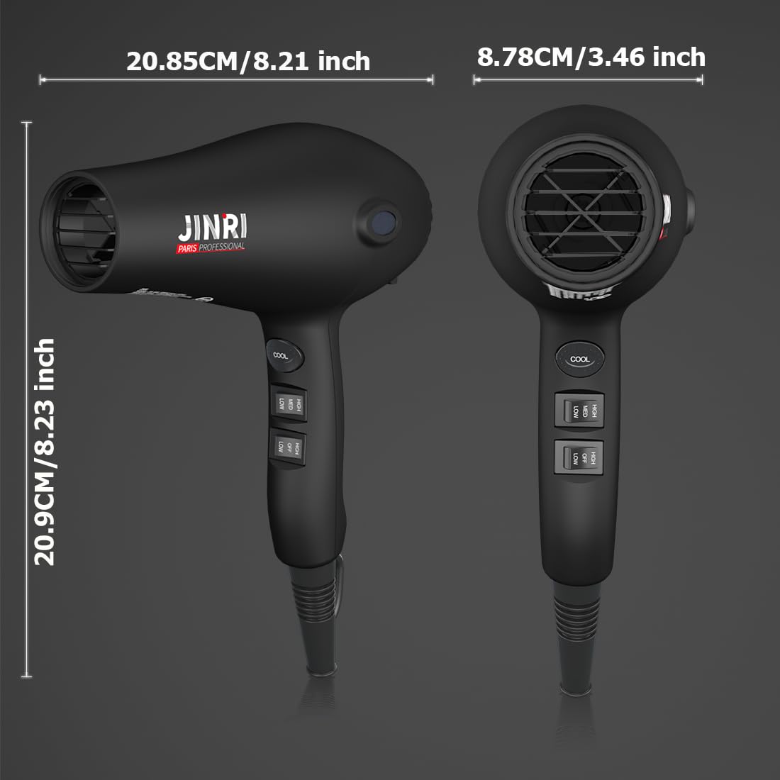 JINRI hair dryer concentrator nozzle for precise straightening and sleek finish
