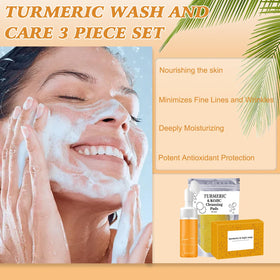 Jioijioi Turmeric Cleansing Set display shows all three items.