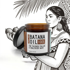Jiokiyo Batana oil massaged into dry hair for conditioning.