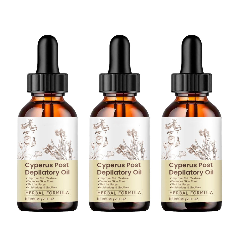 JISKG Cyperus Rotundus Oil bottle for gentle hair removal and skin nourishment.