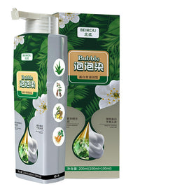 JISKG Plant Extract Dye Foam bottle close-up for gray coverage.