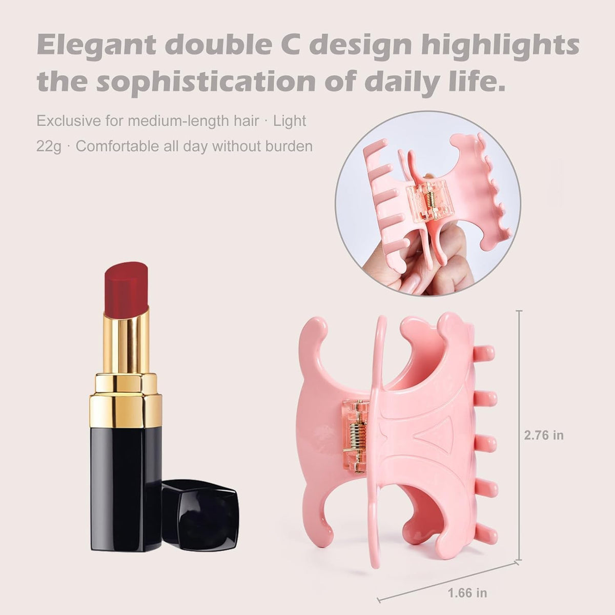 JITUIHOM butterfly clip in action for quick on-the-go styling