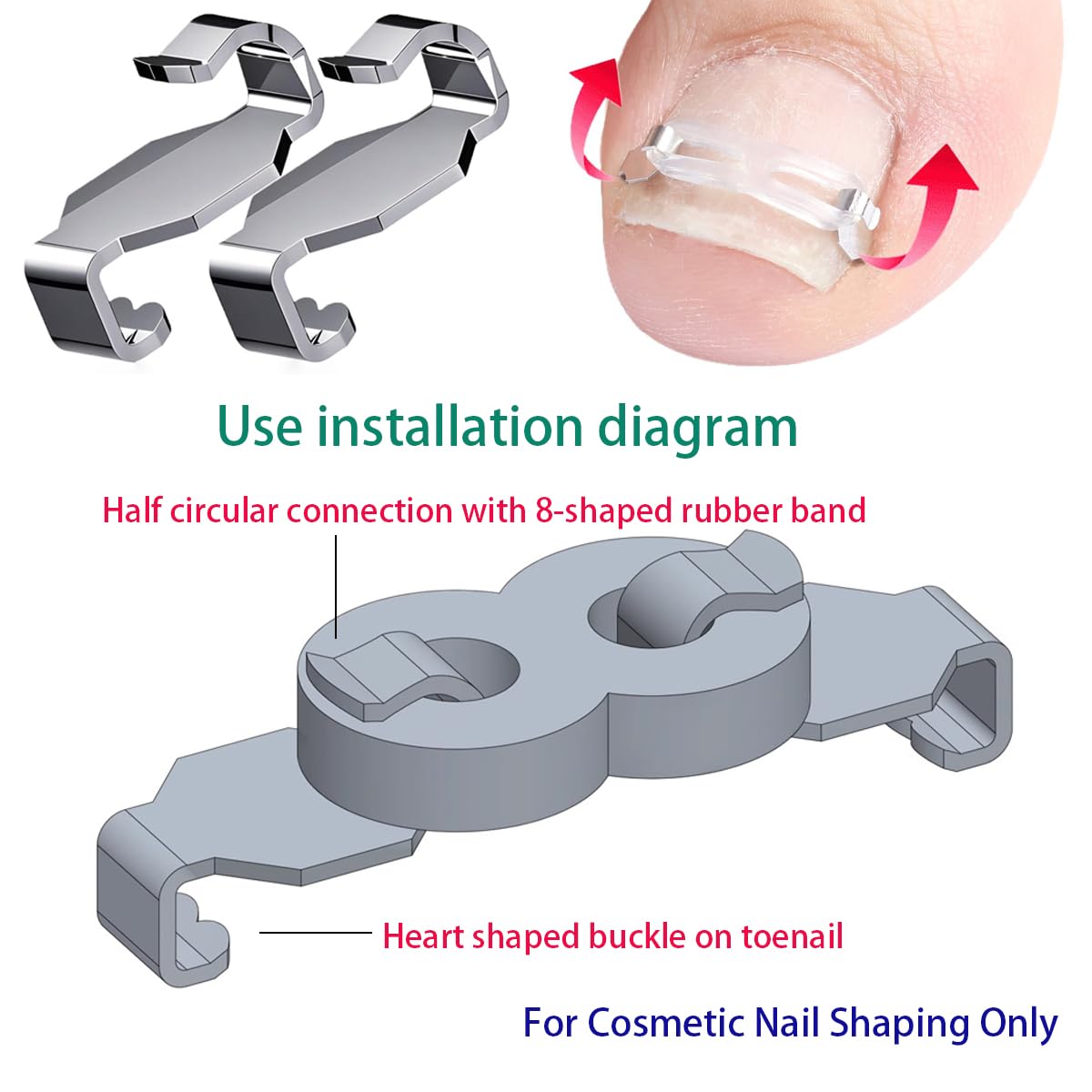 JIUDOUCUO adjustable tension band demonstrating nail growth support