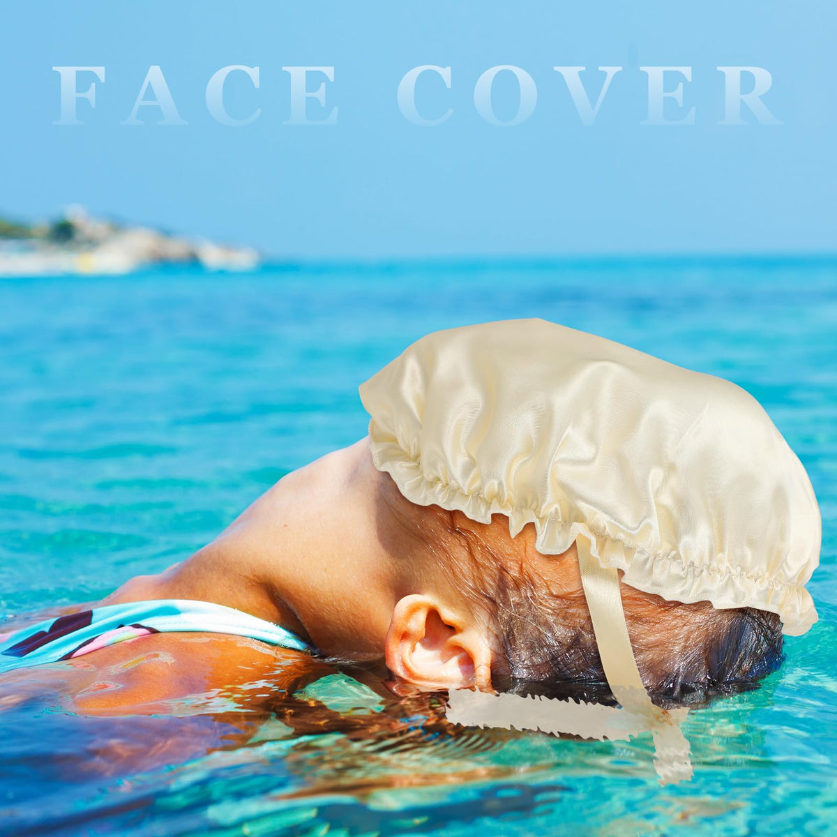 Jiuguva gold tanning face cover side view comfortable fit