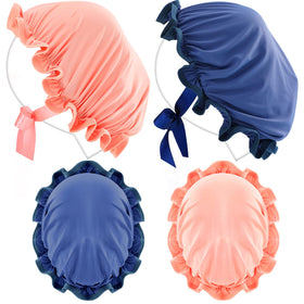 Jiuguva UV face cover blue-pink pack closeup, soft ice silk fabric promotes comfortable, reusable tanning protection.