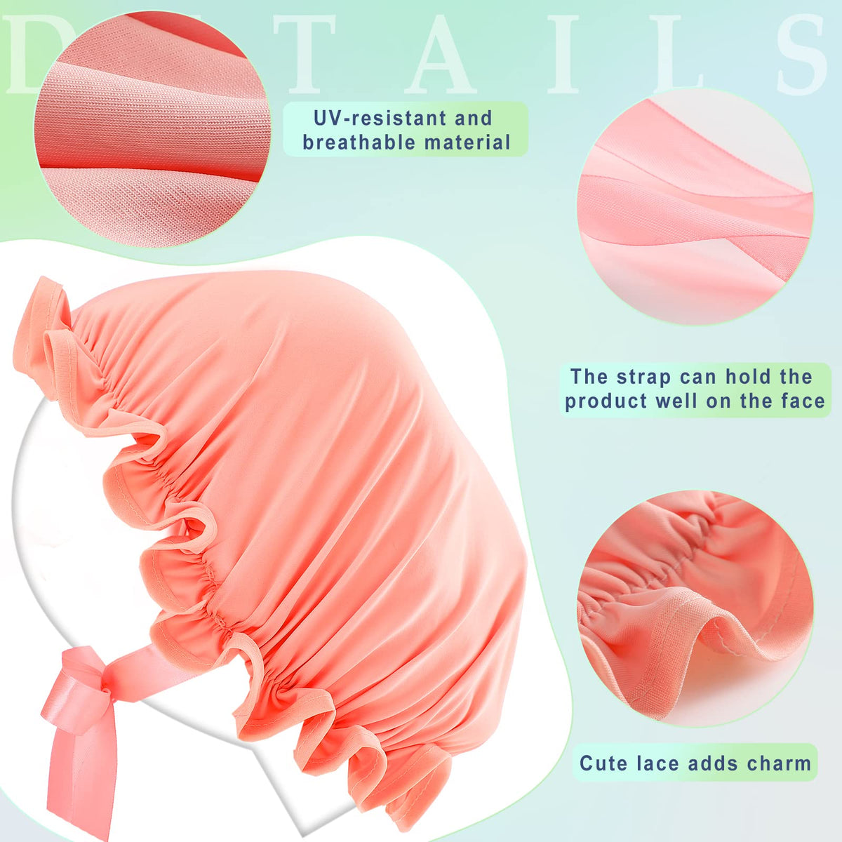 Jiuguva UV face cover blue-pink pack full view demonstrates lightweight, breathable protection during tanning.