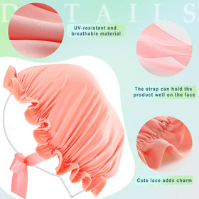 Jiuguva UV face cover blue-pink pack full view demonstrates lightweight, breathable protection during tanning.