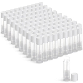JIUZHU empty lip balm tubes bulk 100pcs in clear finish for DIY cosmetics