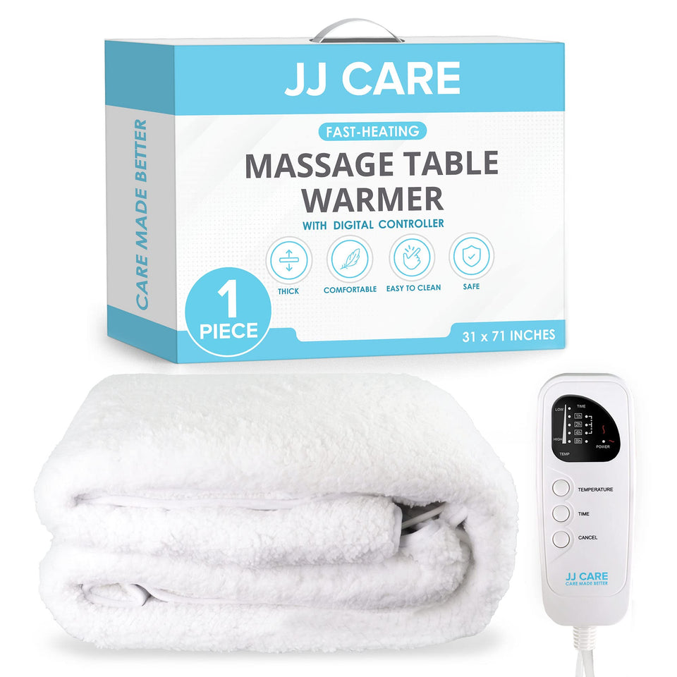 JJ CARE massage table warmer with five heat settings for customizable warmth