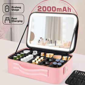 JJhxr LED mirror with three lighting settings for precise makeup