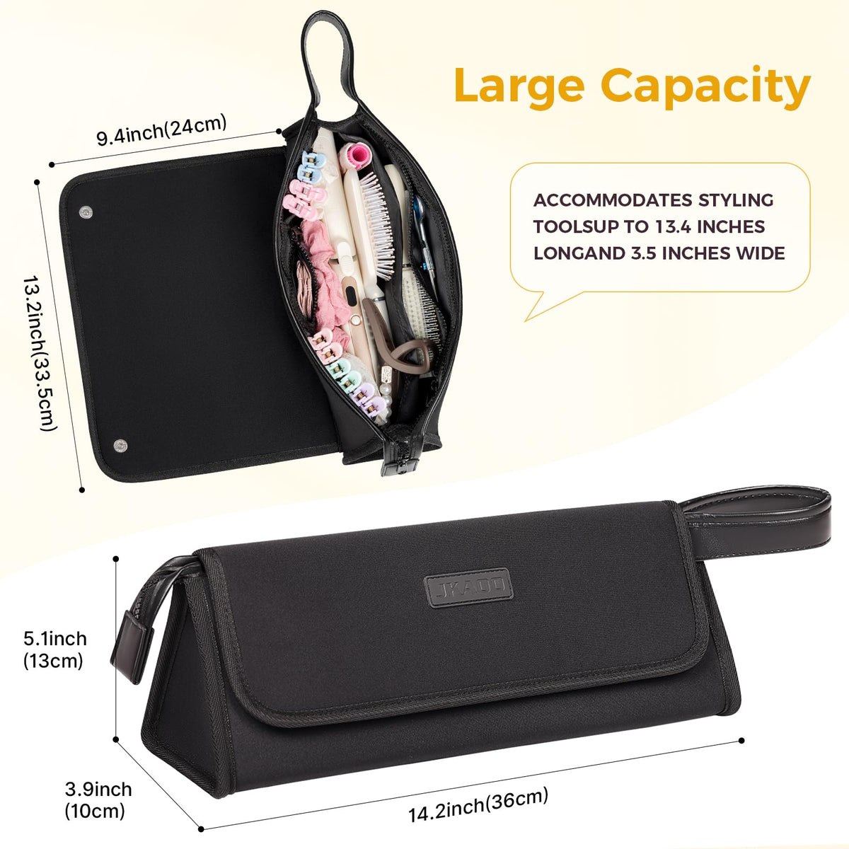 JKAOO heat-resistant mat pad protects countertops during styling with curling irons