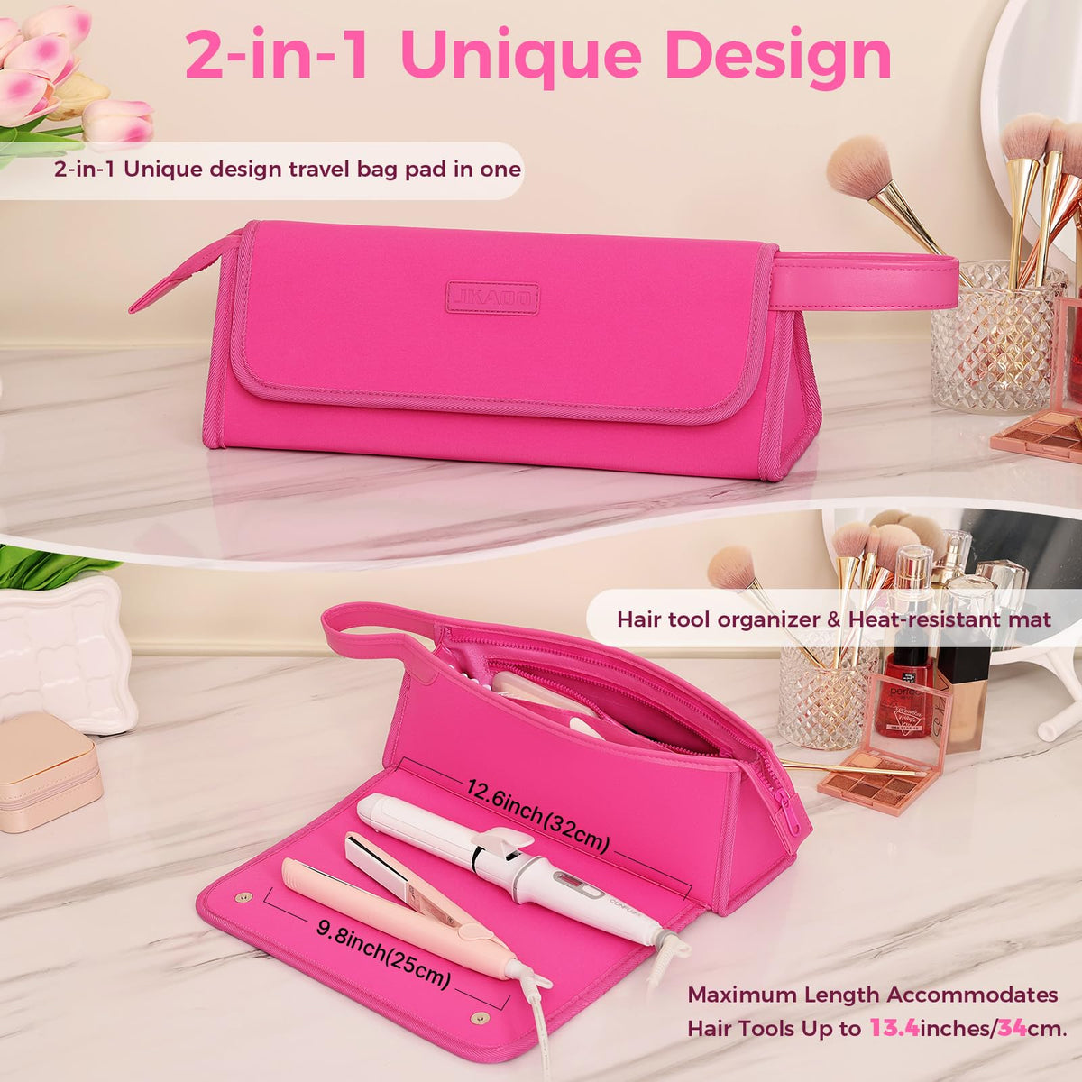 JKAOO tool bag uses secure zipper and magnetic closure for safety.