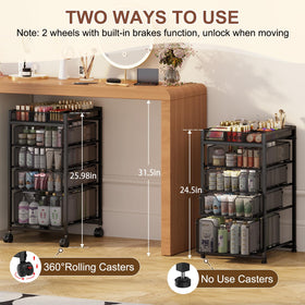 JKsmart makeup cart features 360° casters and brakes for easy repositioning.