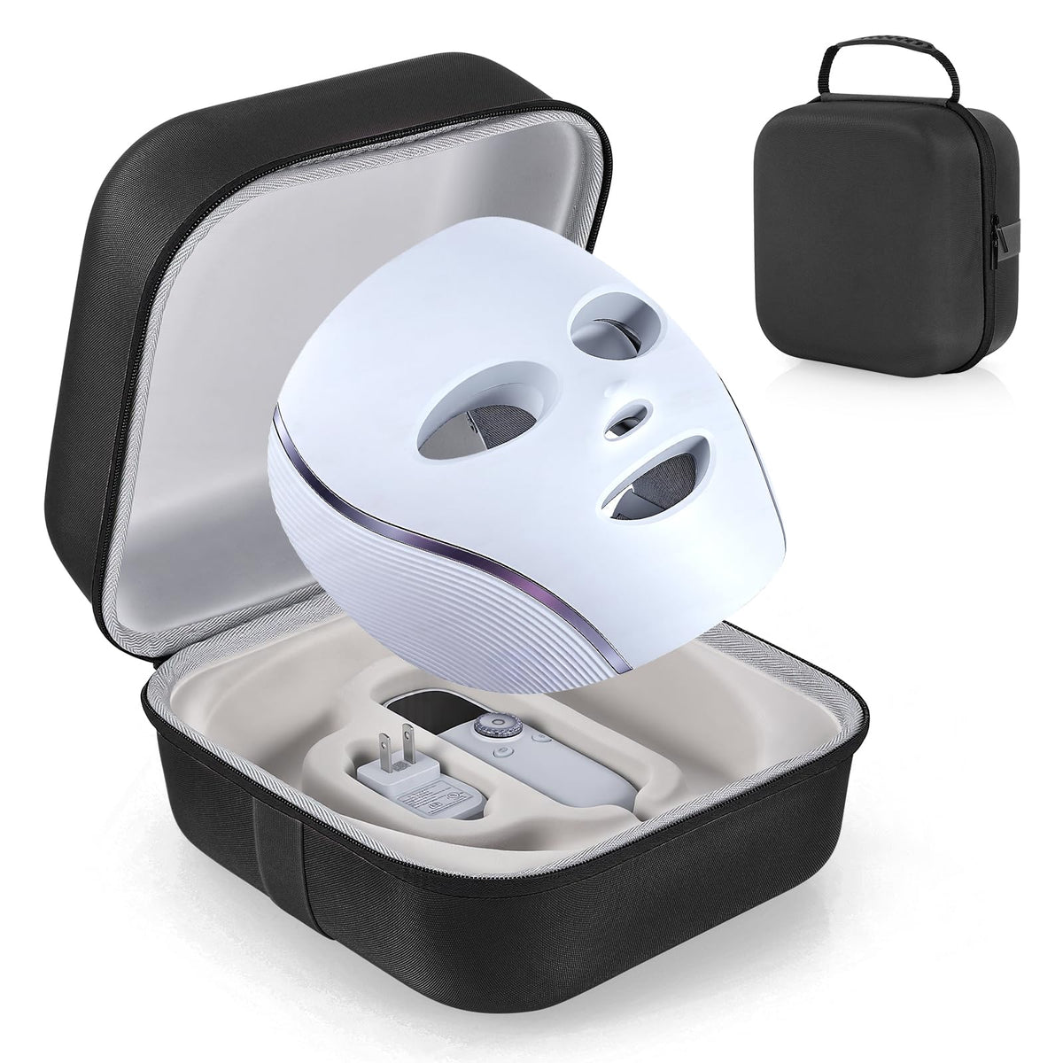 Jkyoo Face Mask Case with Shark CryoGlow hard shell for secure travel