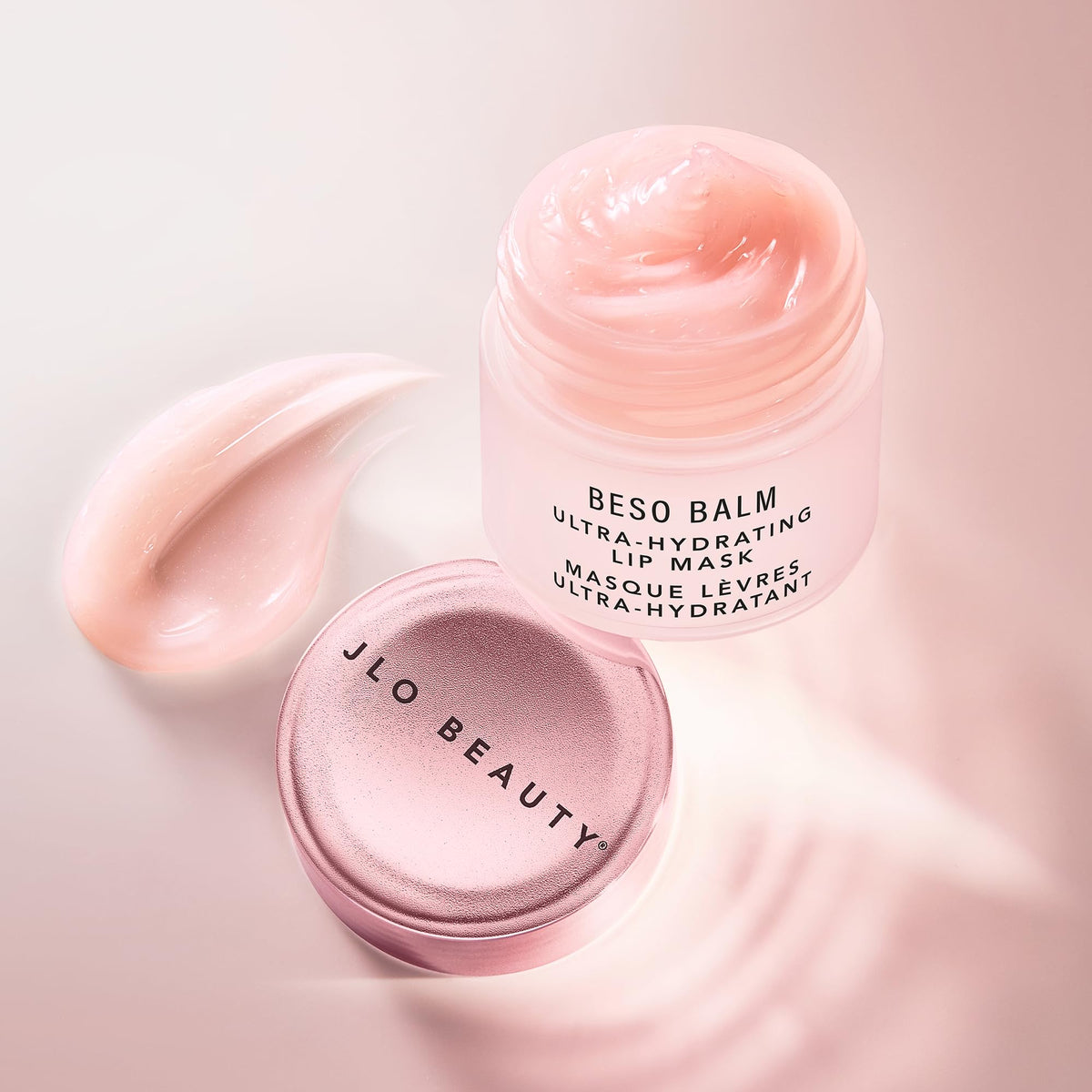 Close-up texture of Beso Balm Lip Mask showing smooth, creamy formula.
