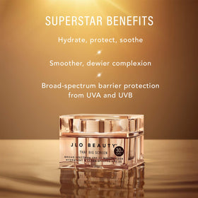 JLO BEAUTY hyaluronic-acid detail highlights deep hydration without heaviness.