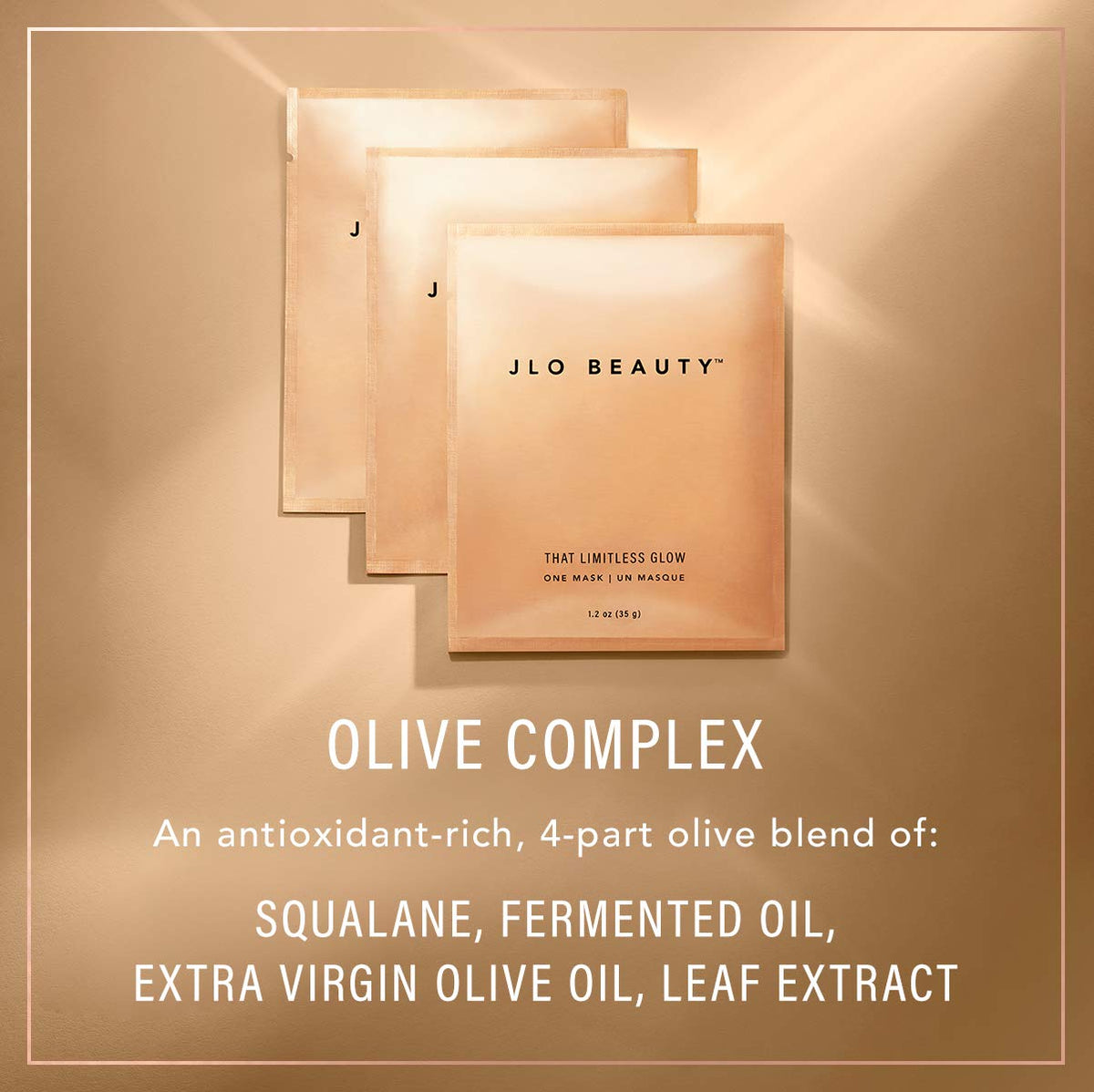 JLO BEAUTY Moisturizing Sheet Mask delivers deep hydration for smoother skin.