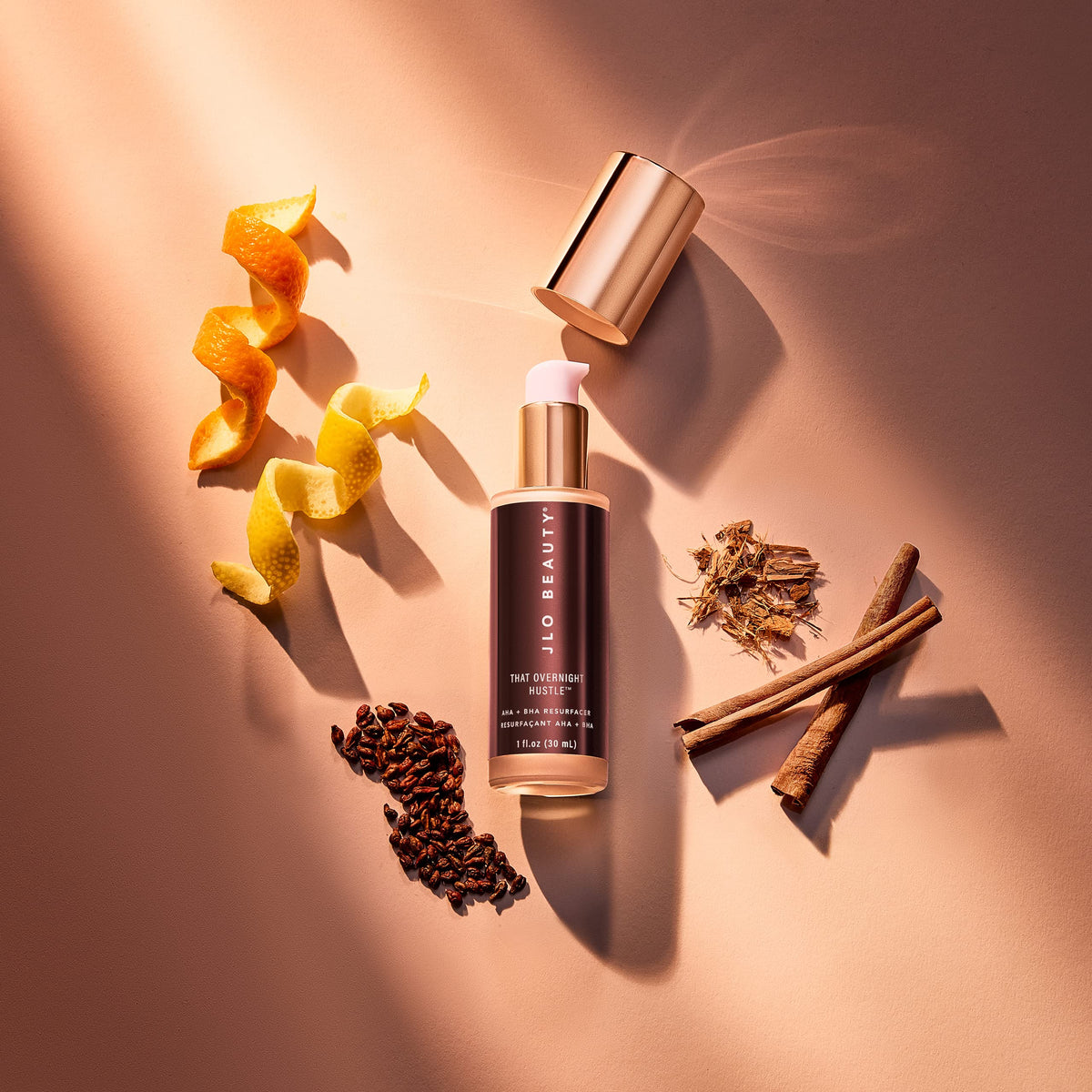 JLO BEAUTY nightly resurfacer supports refined texture without harsh scrubs.