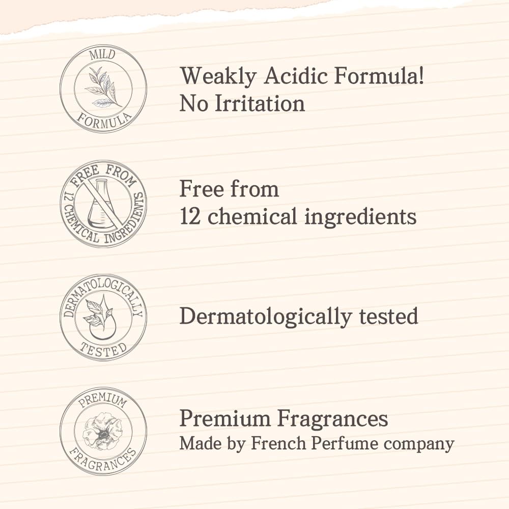 jmella Queen5 bottle label indicates paraben-free formula for sensitive cleansing