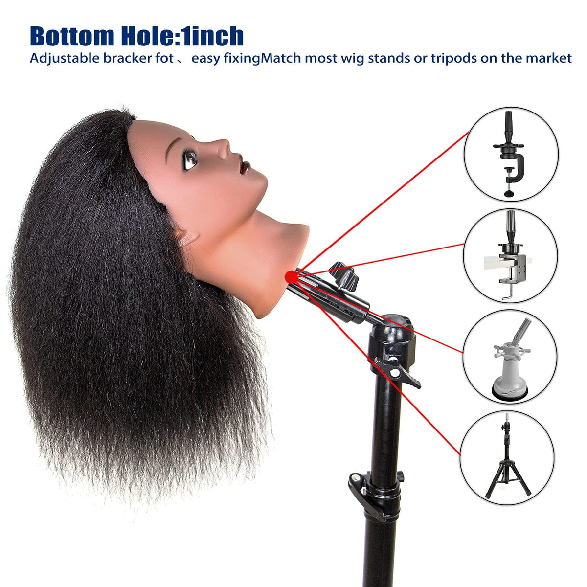JMHAIR complete practice head with accessories to simulate real salon workflows