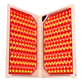 JMOON ReGlow Max face close-up with red light therapy for skin rejuvenation