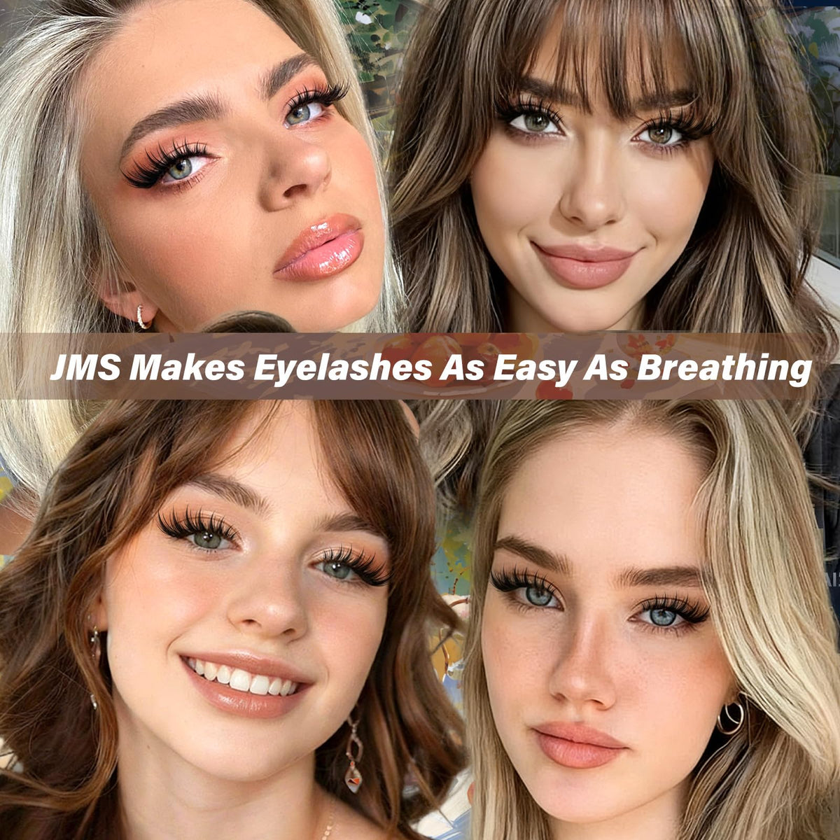 JMS&JMS Bunny lash clusters in application pose for anime style.