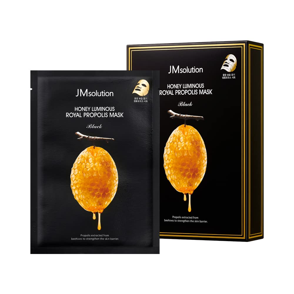 JMsolution Honey Luminous Royal Propolis Mask Plus packaging showcasing premium nourishment