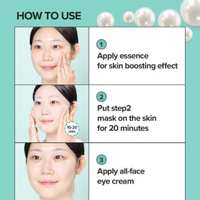 JMsolution Marine Luminous Pearl sheet mask application for soothing hydration