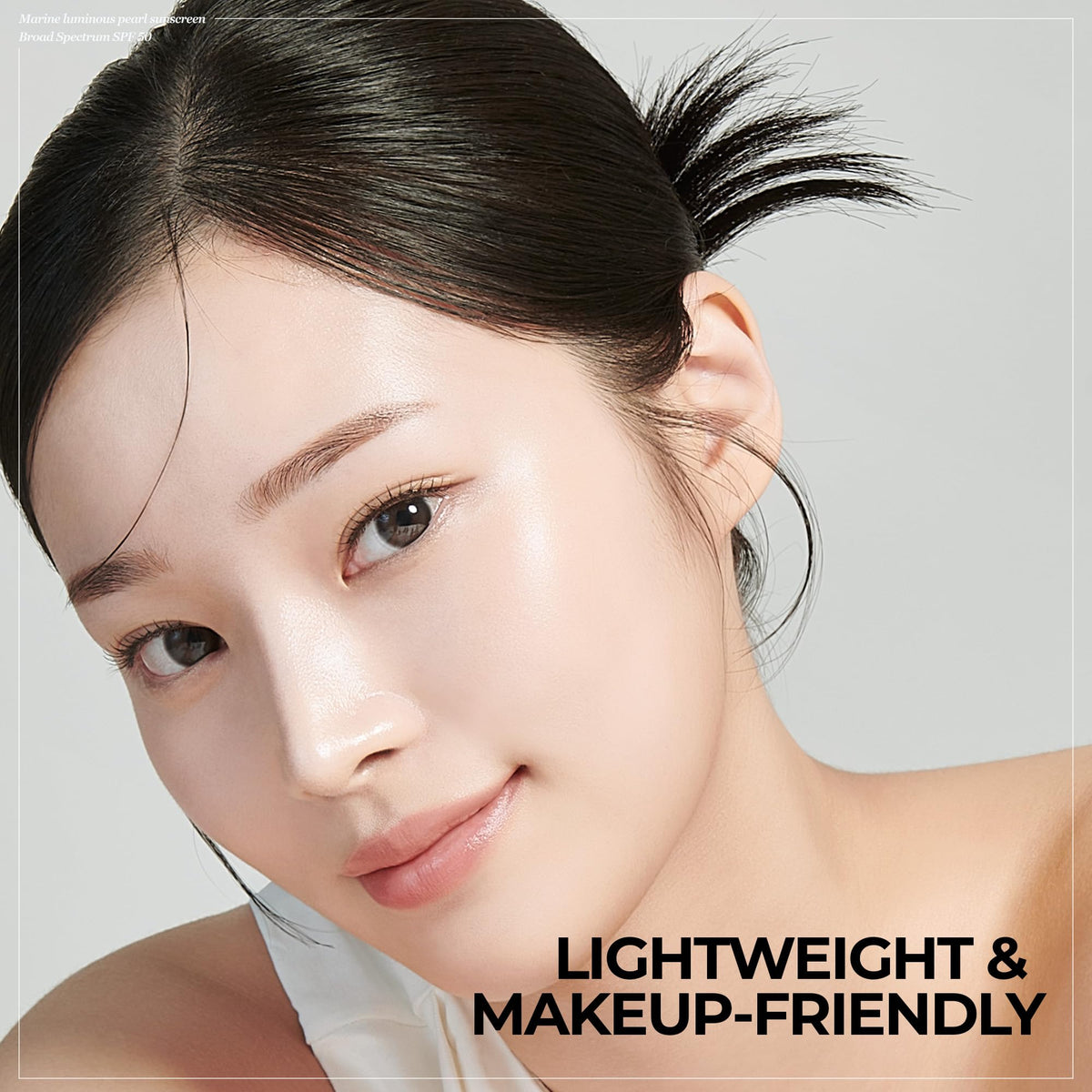 JMsolution Marine Pearl UV Cream ingredient close-up emphasizes marine pearls and hydration.