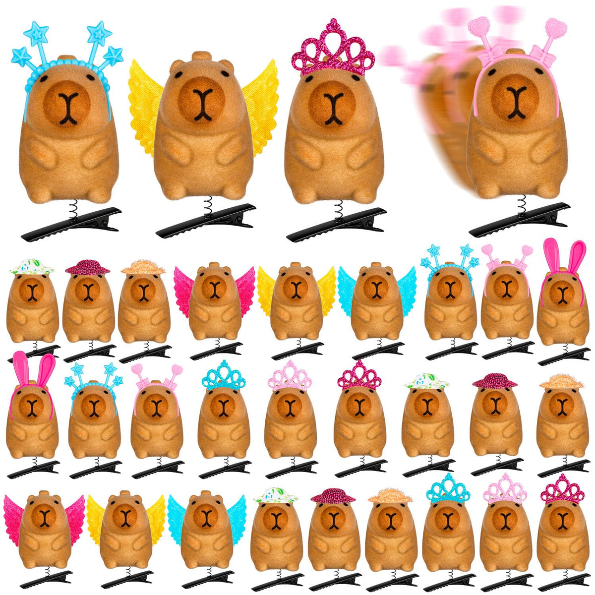 JMZYJZH capybara hair clip with plush charm for playful school looks.