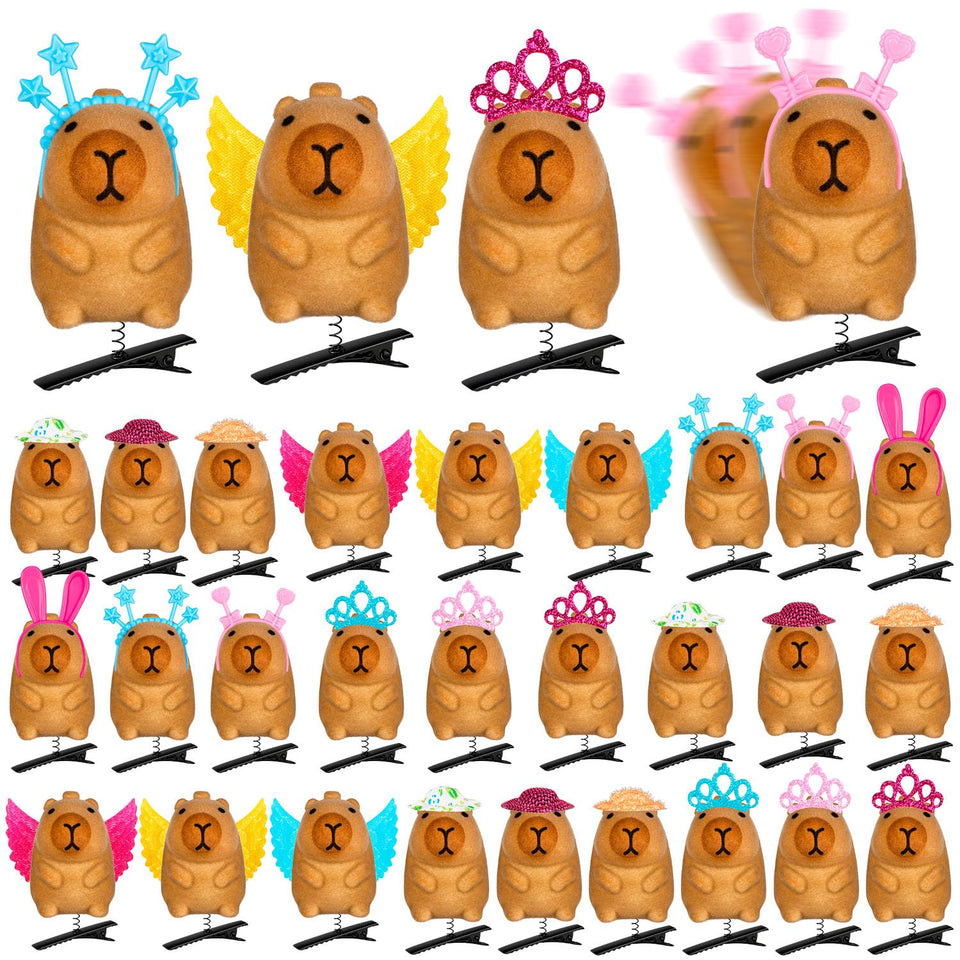 JMZYJZH capybara hair clip with plush charm for playful school looks.
